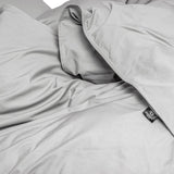 100% Egyptian Cotton Duvet Cover Set Solid | Grey | Single - 135cm (W) x 200cm (L) - The Bedding & Blankets Store