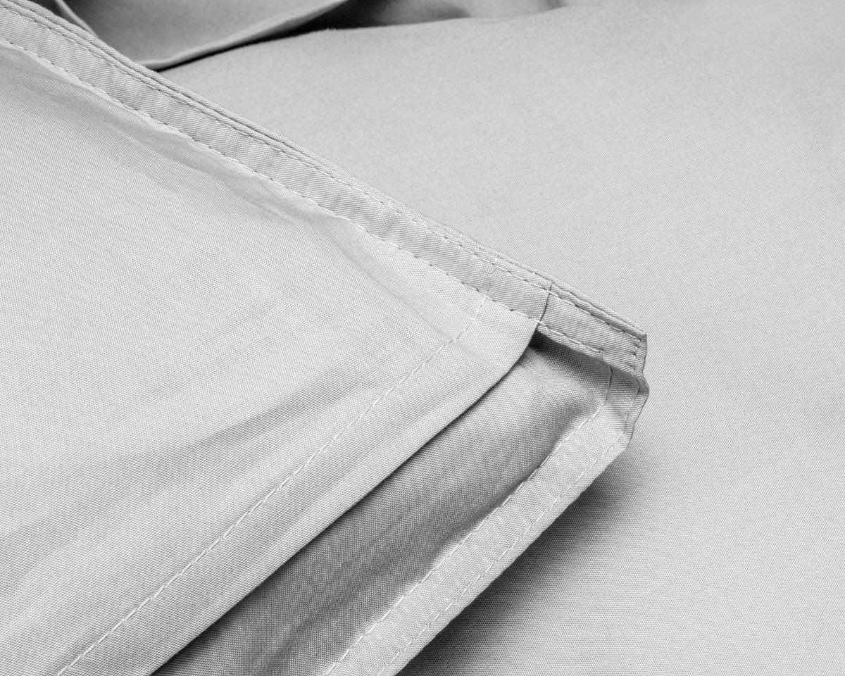100% Egyptian Cotton Duvet Cover Set Solid | Grey | Single - 135cm (W) x 200cm (L) - The Bedding & Blankets Store