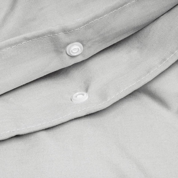 100% Egyptian Cotton Duvet Cover Set Solid | Grey | Single - 135cm (W) x 200cm (L) - The Bedding & Blankets Store