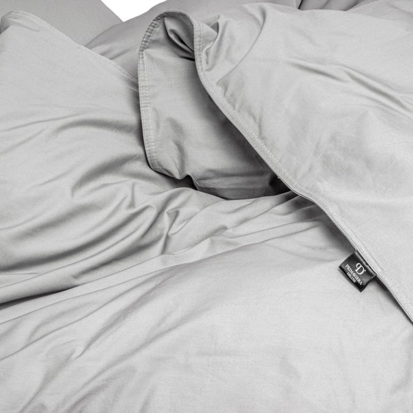 100% Egyptian Cotton Duvet Cover Set Solid | Grey | Single - 135cm (W) x 200cm (L) - The Bedding & Blankets Store