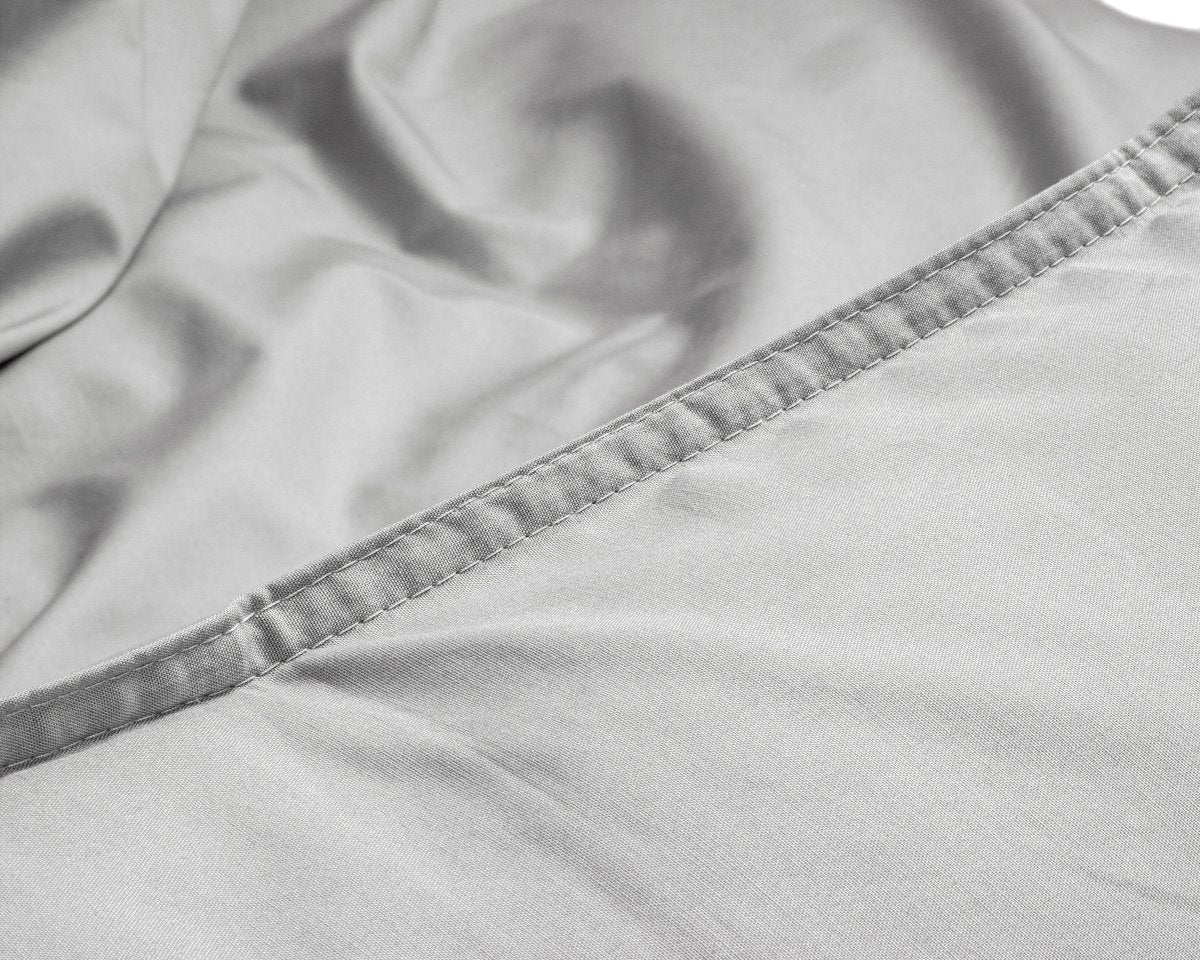100% Egyptian Cotton Duvet Cover Set Solid | Grey | Single - 135cm (W) x 200cm (L) - The Bedding & Blankets Store