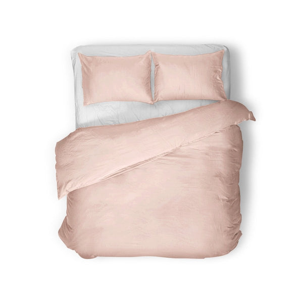 100% Egyptian Cotton Duvet Cover Set Solid | Pink | Single - 135cm (W) x 200cm (L) - The Bedding & Blankets Store