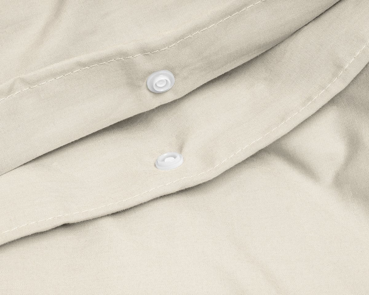 100% Egyptian Cotton Duvet Cover Set Solid | Sand | Single - 135cm (W) x 200cm (L) - The Bedding & Blankets Store