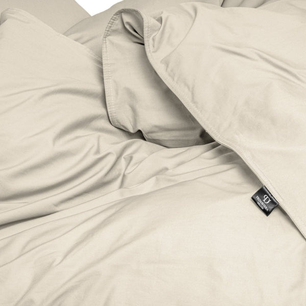 100% Egyptian Cotton Duvet Cover Set Solid | Sand | Single - 135cm (W) x 200cm (L) - The Bedding & Blankets Store