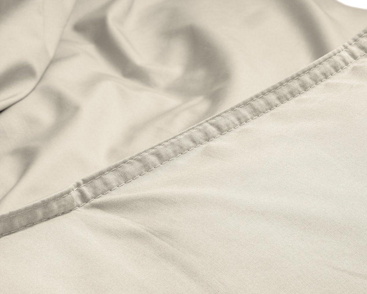 100% Egyptian Cotton Duvet Cover Set Solid | Sand | Single - 135cm (W) x 200cm (L) - The Bedding & Blankets Store