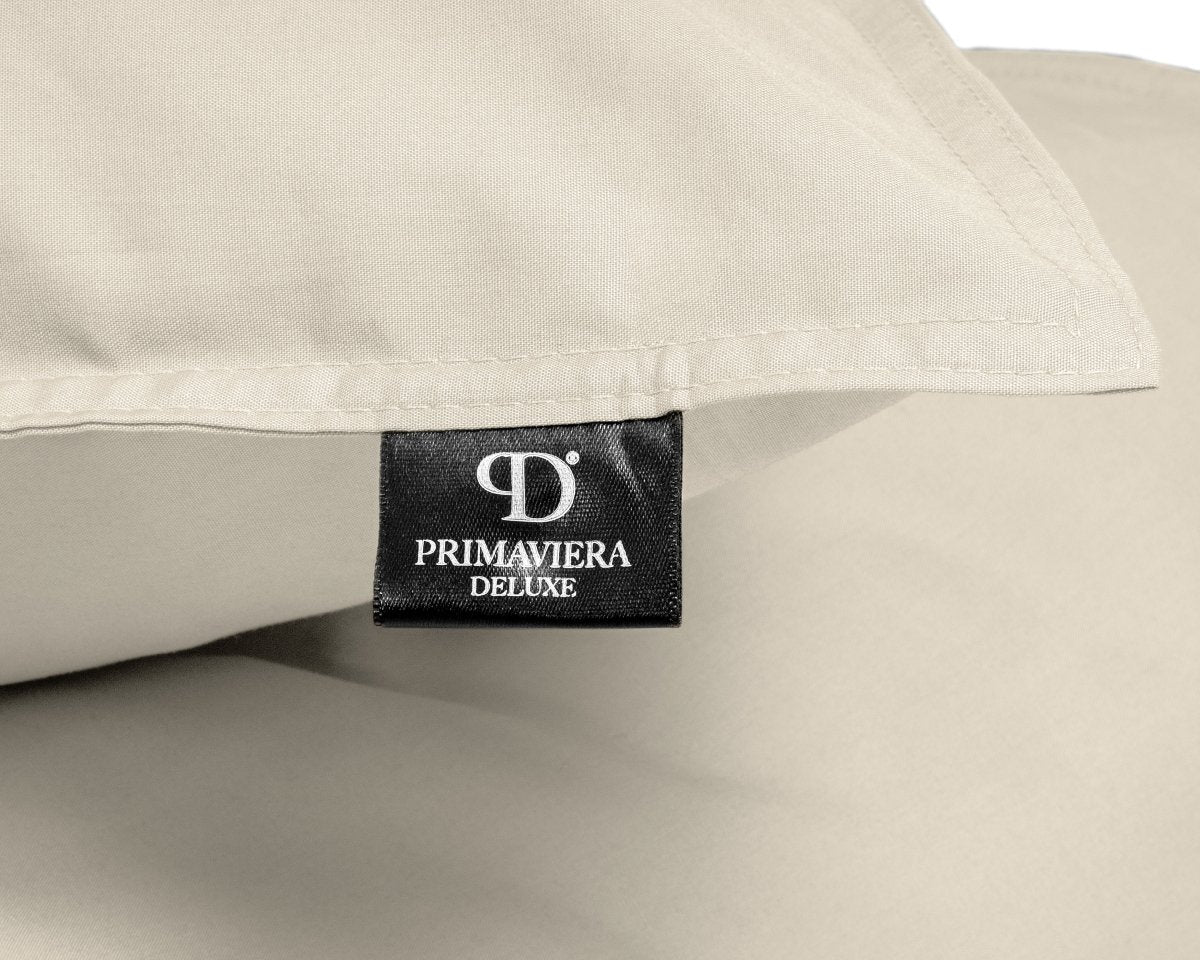 100% Egyptian Cotton Duvet Cover Set Solid | Sand | Single - 135cm (W) x 200cm (L) - The Bedding & Blankets Store