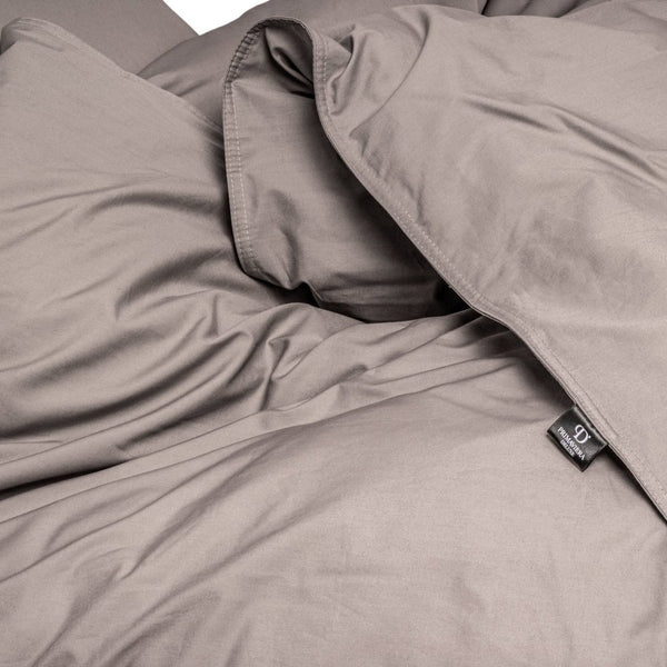 100% Egyptian Cotton Duvet Cover Set Solid | Taupe | Single - 135cm (W) x 200cm (L) - The Bedding & Blankets Store