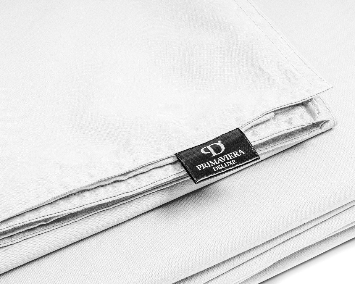 100% Egyptian Cotton Duvet Cover Set Solid | White | Single - 135cm (W) x 200cm (L) - The Bedding & Blankets Store