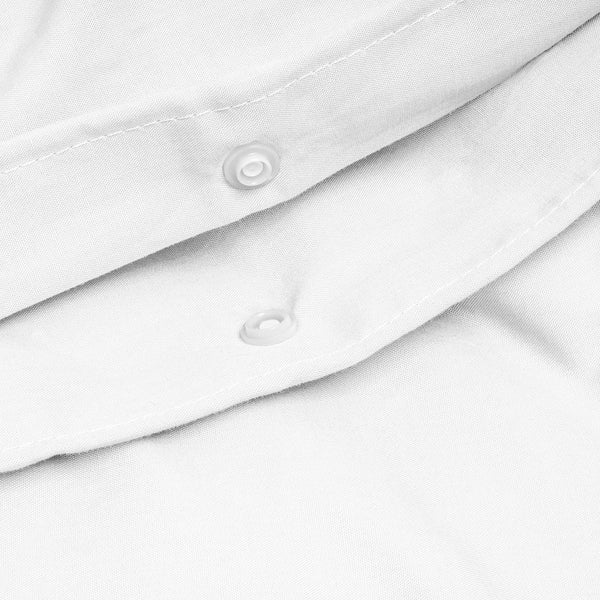 100% Egyptian Cotton Duvet Cover Set Solid | White | Single - 135cm (W) x 200cm (L) - The Bedding & Blankets Store