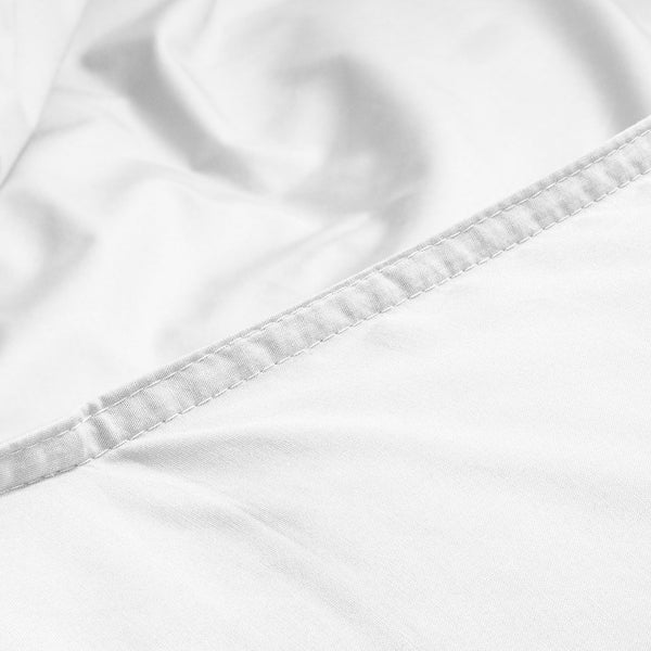 100% Egyptian Cotton Duvet Cover Set Solid | White | Single - 135cm (W) x 200cm (L) - The Bedding & Blankets Store