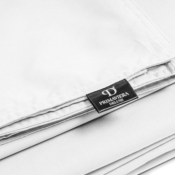 100% Egyptian Cotton Duvet Cover Set Solid | White | Single - 135cm (W) x 200cm (L) - The Bedding & Blankets Store