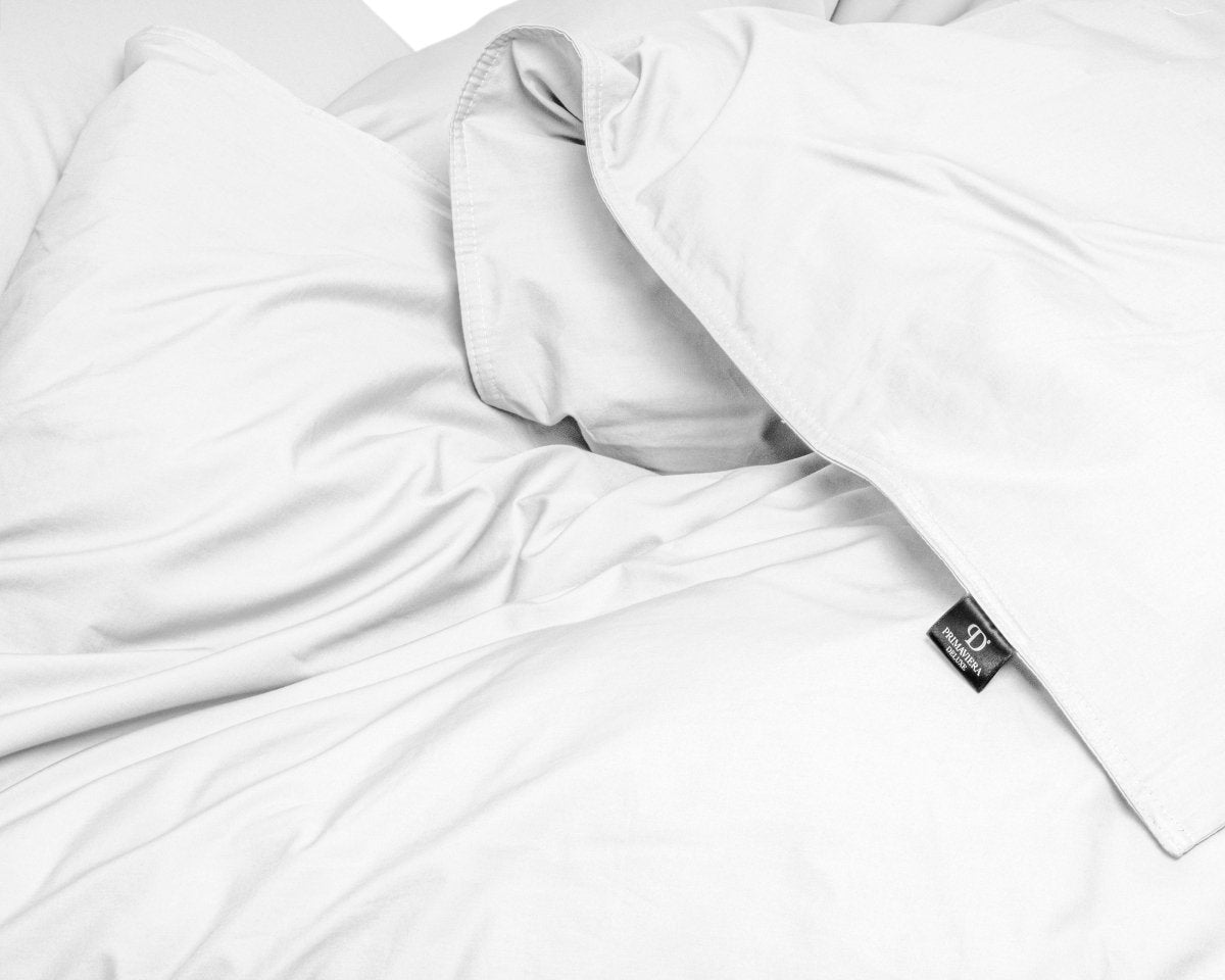 100% Egyptian Cotton Duvet Cover Set Solid | White | Single - 135cm (W) x 200cm (L) - The Bedding & Blankets Store