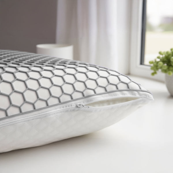 Memory Foam Pillow with Firm Core | Grey | 60 x 40 x 13cm - The Bedding & Blankets Store