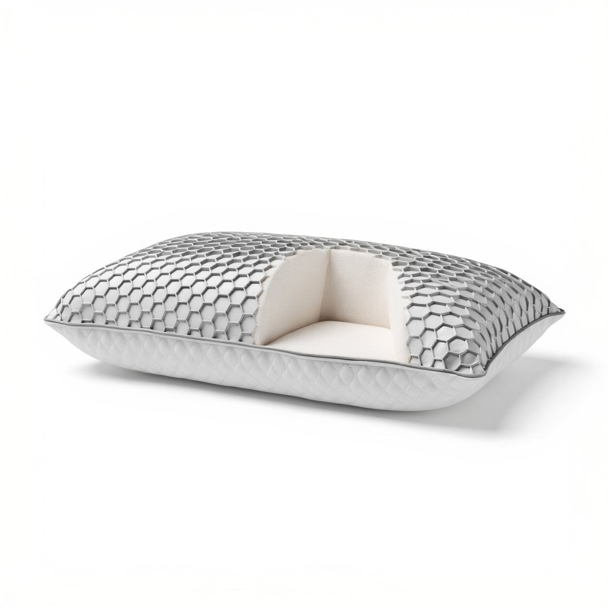 Memory Foam Pillow with Firm Core | Grey | 60 x 40 x 13cm - The Bedding & Blankets Store