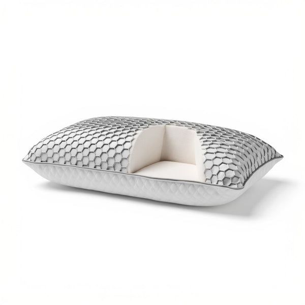 Memory Foam Pillow with Firm Core | Grey | 60 x 40 x 13cm - The Bedding & Blankets Store