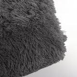 Polar Bear Faux Fur Cushion | Anthracite Grey | 50cm x 50cm - The Bedding & Blankets Store