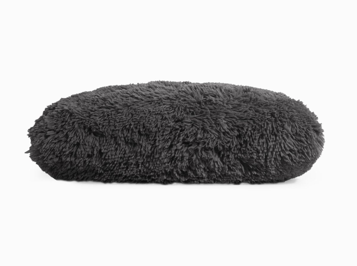 Polar Bear Faux Fur Cushion | Anthracite Grey | 50cm x 50cm - The Bedding & Blankets Store