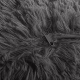Polar Bear Faux Fur Cushion | Anthracite Grey | 50cm x 50cm - The Bedding & Blankets Store