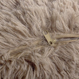 Polar Bear Faux Fur Cushion | Deep Taupe | 50cm x 50cm - The Bedding & Blankets Store