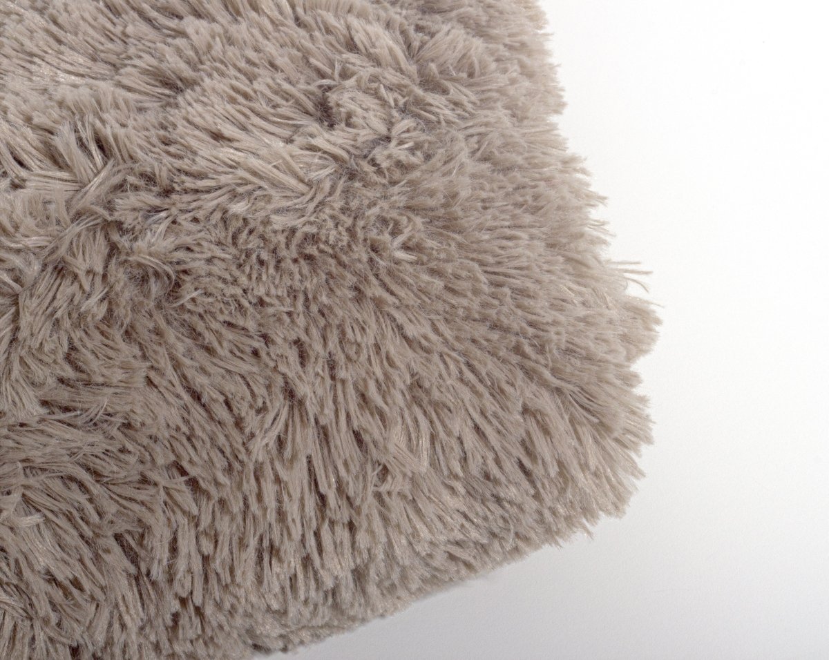 Polar Bear Faux Fur Cushion | Deep Taupe | 50cm x 50cm - The Bedding & Blankets Store