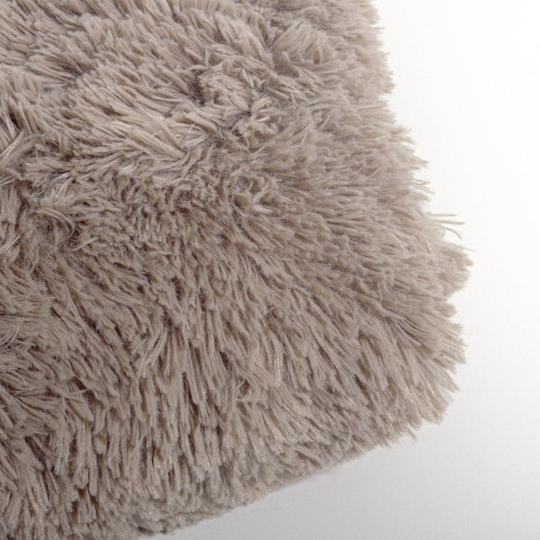 Polar Bear Faux Fur Cushion | Deep Taupe | 50cm x 50cm - The Bedding & Blankets Store