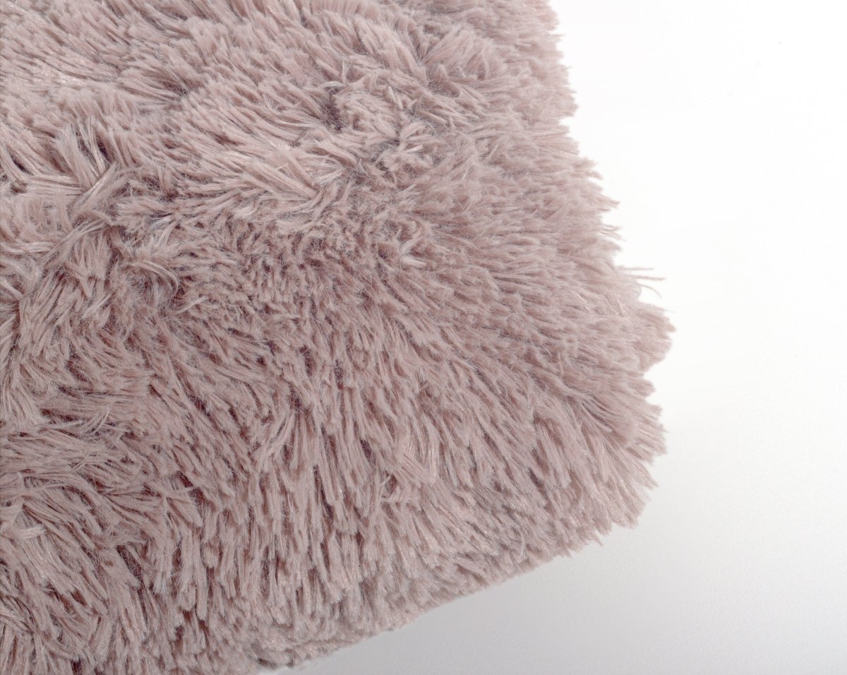 Polar Bear Faux Fur Cushion | Pink | 50cm x 50cm - The Bedding & Blankets Store