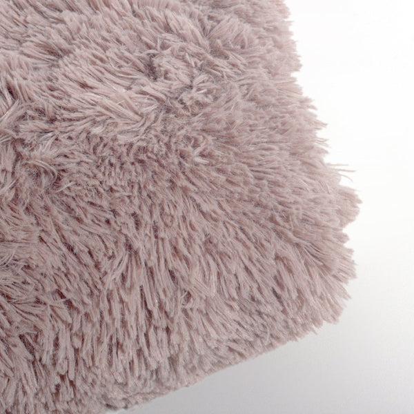 Polar Bear Faux Fur Cushion | Pink | 50cm x 50cm - The Bedding & Blankets Store