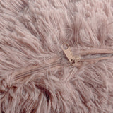 Polar Bear Faux Fur Cushion | Pink | 50cm x 50cm - The Bedding & Blankets Store