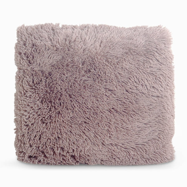 Polar Bear Faux Fur Cushion | Pink | 50cm x 50cm - The Bedding & Blankets Store