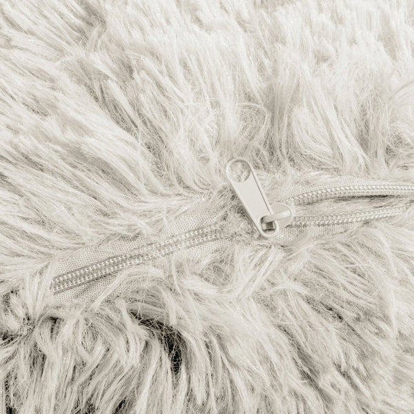 Polar Bear Faux Fur Cushion | Taupe | 50cm x 50cm - The Bedding & Blankets Store