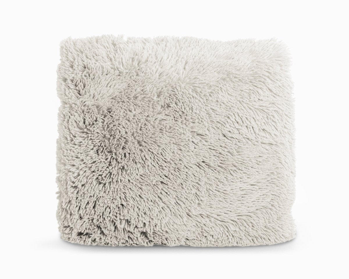 Polar Bear Faux Fur Cushion | Taupe | 50cm x 50cm - The Bedding & Blankets Store