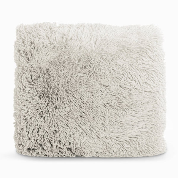 Polar Bear Faux Fur Cushion | Taupe | 50cm x 50cm - The Bedding & Blankets Store