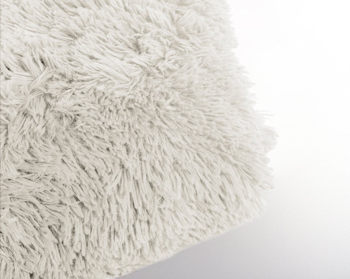 Polar Bear Faux Fur Cushion | Taupe | 50cm x 50cm - The Bedding & Blankets Store