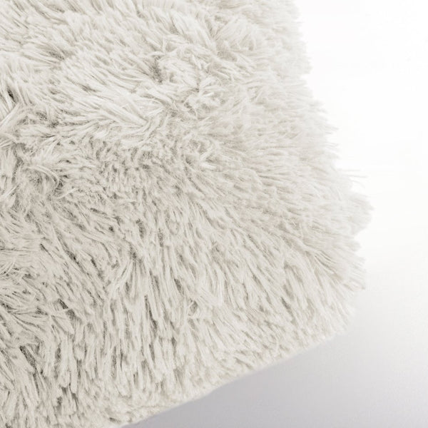 Polar Bear Faux Fur Cushion | Taupe | 50cm x 50cm - The Bedding & Blankets Store