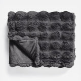 Pom Faux Fur Throw | Anthracite | King - 240cm (W) x 200cm (L) - The Bedding & Blankets Store