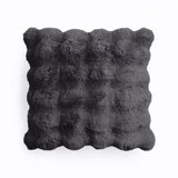 Pom Rabbit Fur Cushion | Anthracite Grey | 50cm x 50cm - The Bedding & Blankets Store