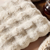 Pom Rabbit Fur Cushion | Beige | 50cm x 50cm - The Bedding & Blankets Store