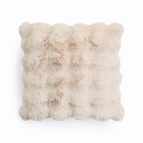 Pom Rabbit Fur Cushion | Sand | 50cm x 50cm - The Bedding & Blankets Store