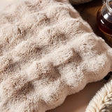 Pom Rabbit Fur Cushion | Sand | 50cm x 50cm - The Bedding & Blankets Store
