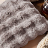 Pom Rabbit Fur Cushion | Taupe/Pink | 50cm x 50cm - The Bedding & Blankets Store