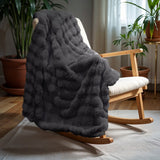 Pom Rabbit Fur Throw | Anthracite Grey | 150cm x 200cm - The Bedding & Blankets Store