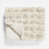 Pom Rabbit Fur Throw | Beige | 150cm x 200cm - The Bedding & Blankets Store