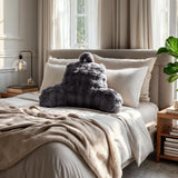 Pompom Bedrest Pillow | Anthracite | 34 x 50cm - The Bedding & Blankets Store