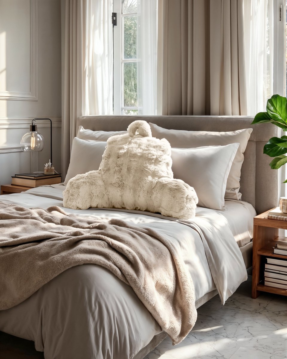 Pompom Body Pillow | Beige | 140 x 20cm - The Bedding & Blankets Store