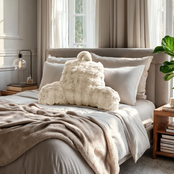 Pompom Body Pillow | Beige | 140 x 20cm - The Bedding & Blankets Store