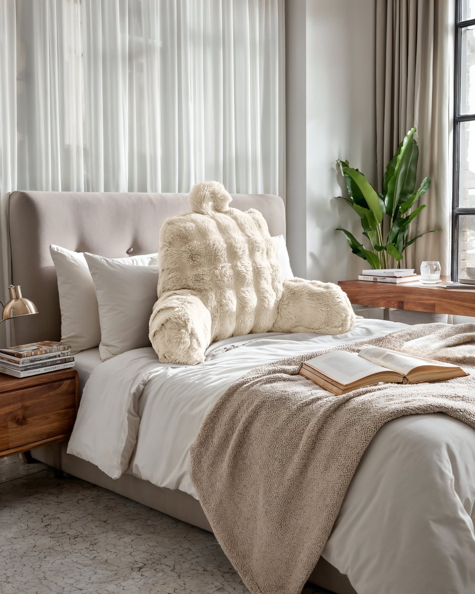 Pompom Body Pillow | Beige | 140 x 20cm - The Bedding & Blankets Store