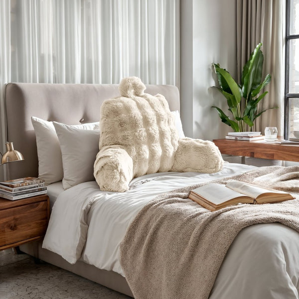 Pompom Body Pillow | Beige | 140 x 20cm - The Bedding & Blankets Store