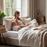 Pompom Body Pillow | Taupe | 140 x 20cm - The Bedding & Blankets Store