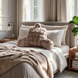 Pompom Body Pillow | Taupe | 140 x 20cm - The Bedding & Blankets Store