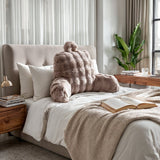 Pompom Body Pillow | Taupe | 140 x 20cm - The Bedding & Blankets Store